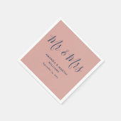 Serviette En Papier Naples Mariage bleu et blanc de la marine moderne (Coin)