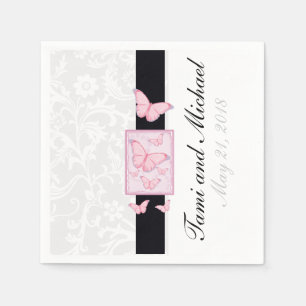 Serviette En Papier Naples Mariage papillon personnalisées