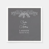 Serviette En Papier Naples Mariage simple Gris Art Eucalyptus (Devant)