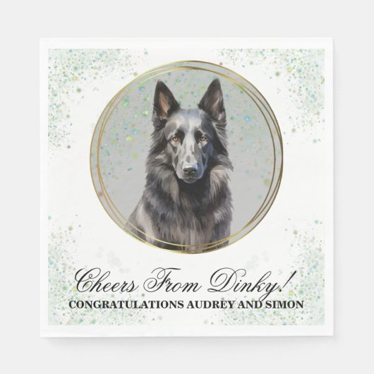 Serviette En Papier Naples Mariages Belges Sheepdog Avec Chiens Photo (Devant)