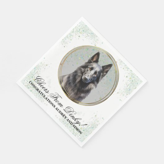 Serviette En Papier Naples Mariages Belges Sheepdog Avec Chiens Photo (Coin)