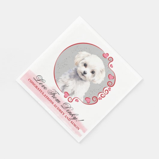 Serviette En Papier Naples Mariages Bichon Frise Avec Chiens Photo (Coin)