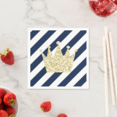 Serviette En Papier Naples Marine et Gold Prince Crown (En situation)