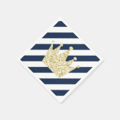 Serviette En Papier Naples Marine et Gold Prince Crown (Coin)