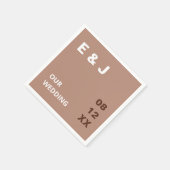 Serviette En Papier Naples Mocha Brown Mariage moderne (Coin)