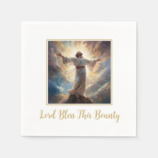 Serviette En Papier Naples Papier Bénie Jesus Lord (Devant)