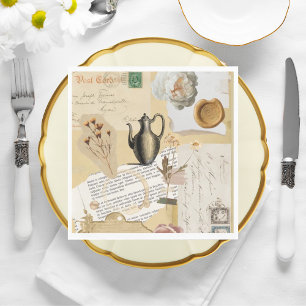 Serviette En Papier Naples papier journal vintage