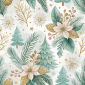 Serviette En Papier Naples Pastel Green et Gold Luxe Noël