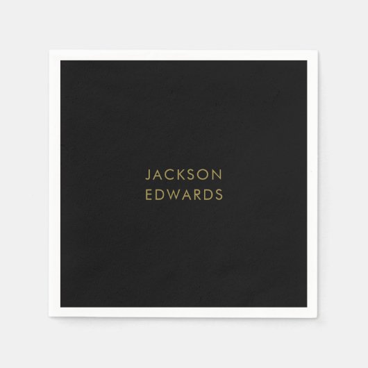 Serviette En Papier Naples personnalisées Black & Gold (Devant)