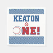 Serviette En Papier Naples personnalisées de base-ball premier anniver (Devant)