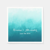 Serviette En Papier Naples personnalisées en papier bleu ombre (Devant)