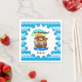 Serviette En Papier Naples personnalisées Noah's Ark 1er Birthday Pape (En situation)