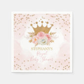 Serviette En Papier Naples Princess Floral Pink & Gold Baby shower (Devant)