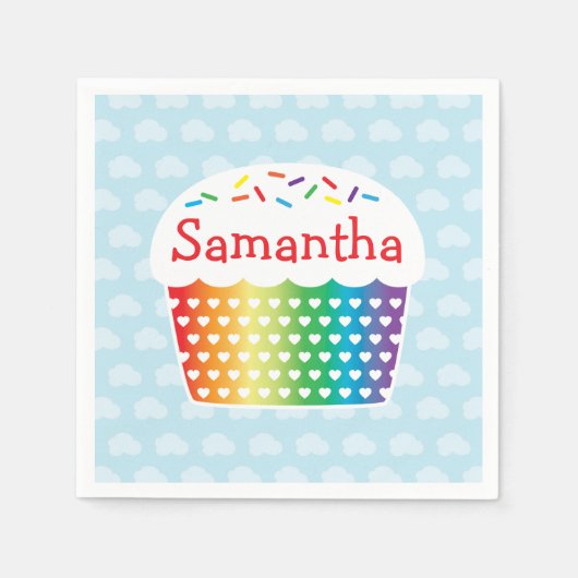 Serviette En Papier Naples Rainbow Cupcake (Devant)