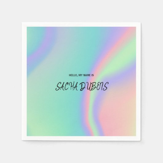 Serviette En Papier Naples Rainbow Gradient Name (Devant)