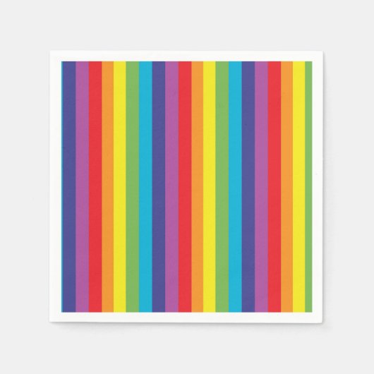 Serviette En Papier Naples Rainbow Stripes (Devant)