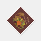 Serviette En Papier Naples Red Cornucopia Thanksgiving (Coin)