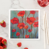 Serviette En Papier Naples Red Poppy (En situation)