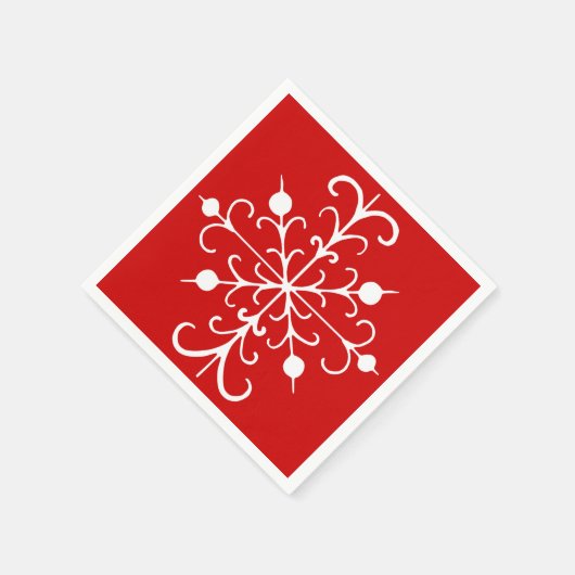 Serviette En Papier Naples Red Snowflake (Coin)