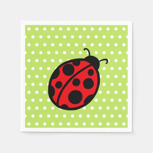 Serviette En Papier Naples Red Summer Ladybug Pique-nique Party (Devant)