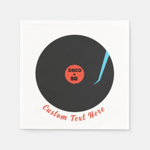 Serviette En Papier Naples Retro Disco Music Party avec texte personna