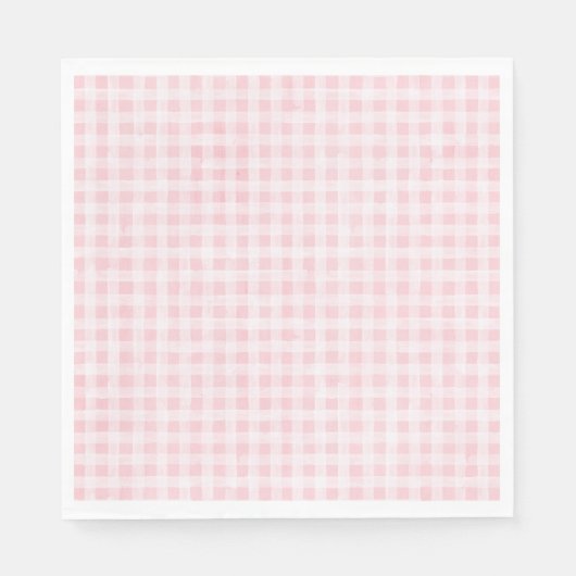 Serviette En Papier Naples Rose En vichy Party (Devant)