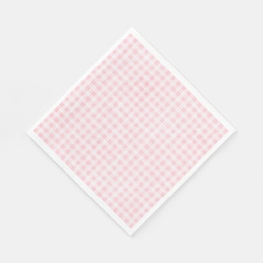 Serviette En Papier Naples Rose En vichy Party (Coin)