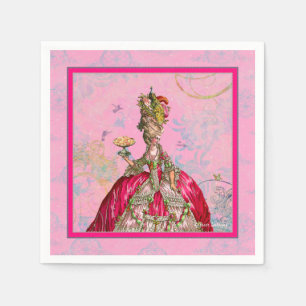 Serviette En Papier Naples roses de Marie Antoinette Peacock