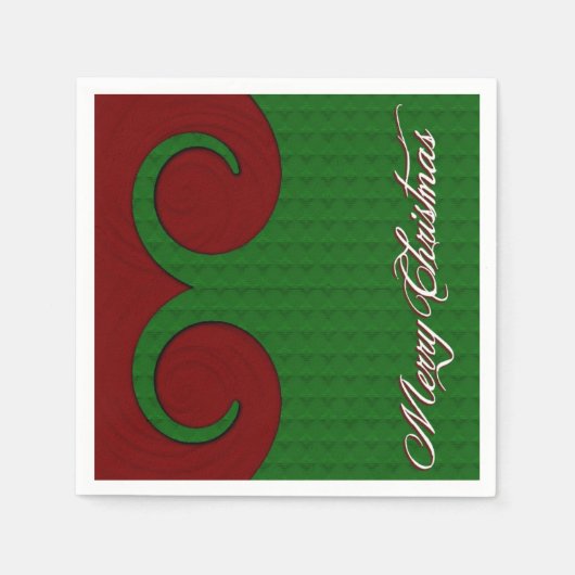 Serviette En Papier Naples rouges et vertes de Noël (Devant)
