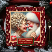 Serviette En Papier Naples Santa Claus Rouge Or Vert Noël Thème