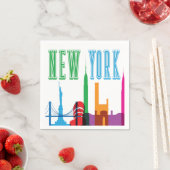 Serviette En Papier Naples Skyline de New York (En situation)