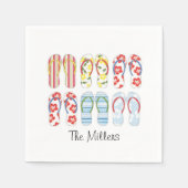 Serviette En Papier Naples tongs été (Devant)