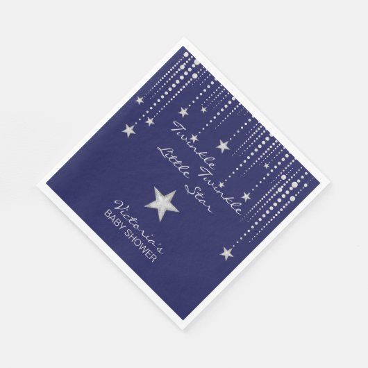 Serviette En Papier Naples Twinkle Little Star - Bleu, Argent (Coin)