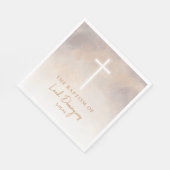 Serviette En Papier Naples violettes de baptême catholique neutre (Coin)