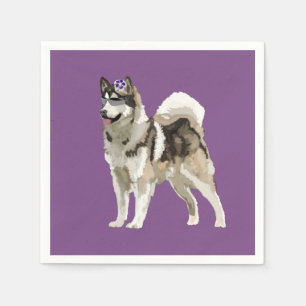 Serviette En Papier Naples violettes Husky Flower