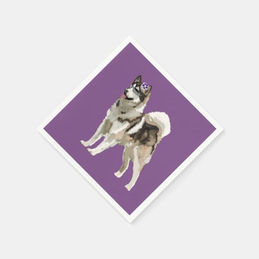 Serviette En Papier Naples violettes Husky Flower (Coin)