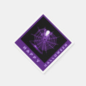 Serviette En Papier Naples Web Spider Black & Purple Halloween (Coin)