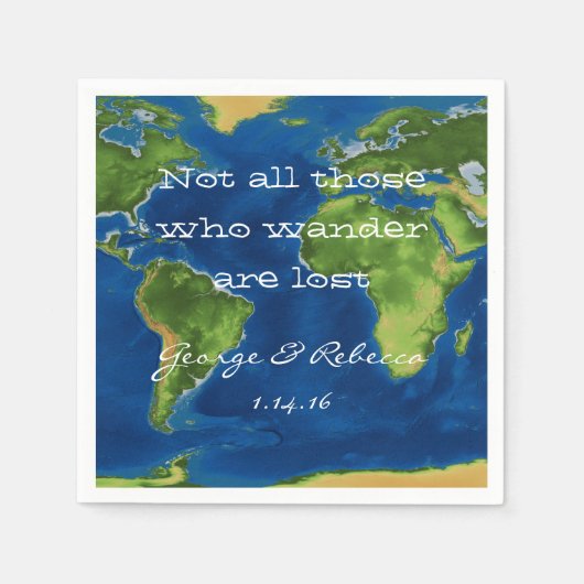 Serviette En Papier Naples World Travel Party (Devant)