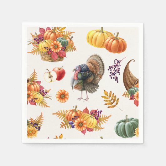 Serviette En Papier Napoléon Thanksgiving traditionnel (Devant)