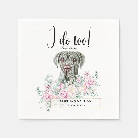 Serviette En Papier Napolitain Mastiff Chien Mariage Cocktail Napkins (Devant)