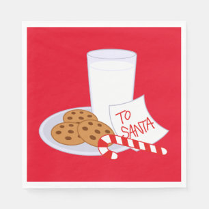 Serviette En Papier Nappe/biscuits et lait blanc de Noël