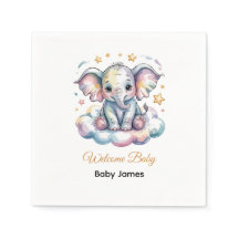 Nappe de bébé éléphant garçon aquarelle douce pour