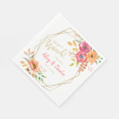 Serviette En Papier Nappe de Brunch de Mariage Floral Automnal Aquarel (Coin)