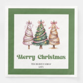 Serviette En Papier Nappe de Noël Imprimé Léopard Joyeux (Devant)