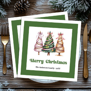 Serviette En Papier Nappe de Noël Imprimé Léopard Joyeux
