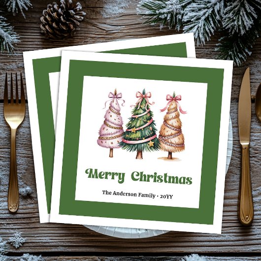 Serviette En Papier Nappe de Noël Imprimé Léopard Joyeux