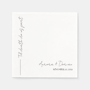 Serviette En Papier Nappe Mariage Élégante Minimale