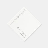 Serviette En Papier Nappe Mariage Élégante Minimale (Coin)
