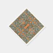 Serviette En Papier napperie de paisley vert orange (Coin)