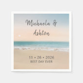 Serviette En Papier Nappes de mariage simple le meilleur jour (Devant)